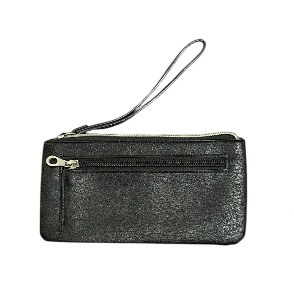 Relic by Fossil Black Faux Leather Chevron Wristlet Wallet